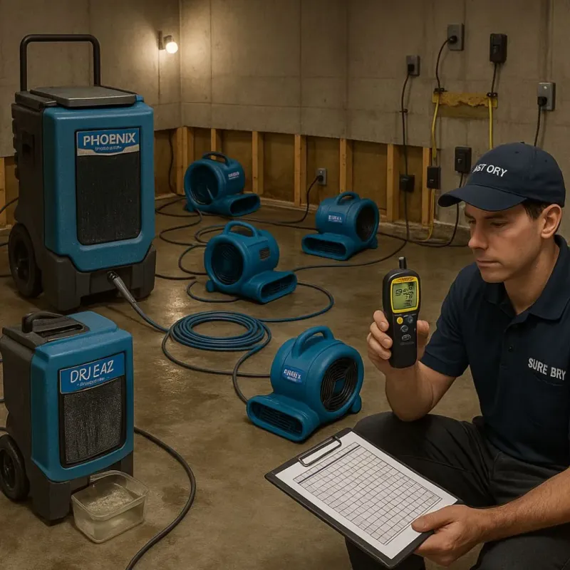 Structural Drying and Dehumidification process in South Hempstead, NY
